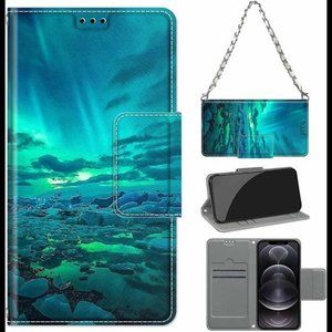 Blue Ocean Compatible with iPhone 12 Pro Max Wallet Case with Card Holders Kicks